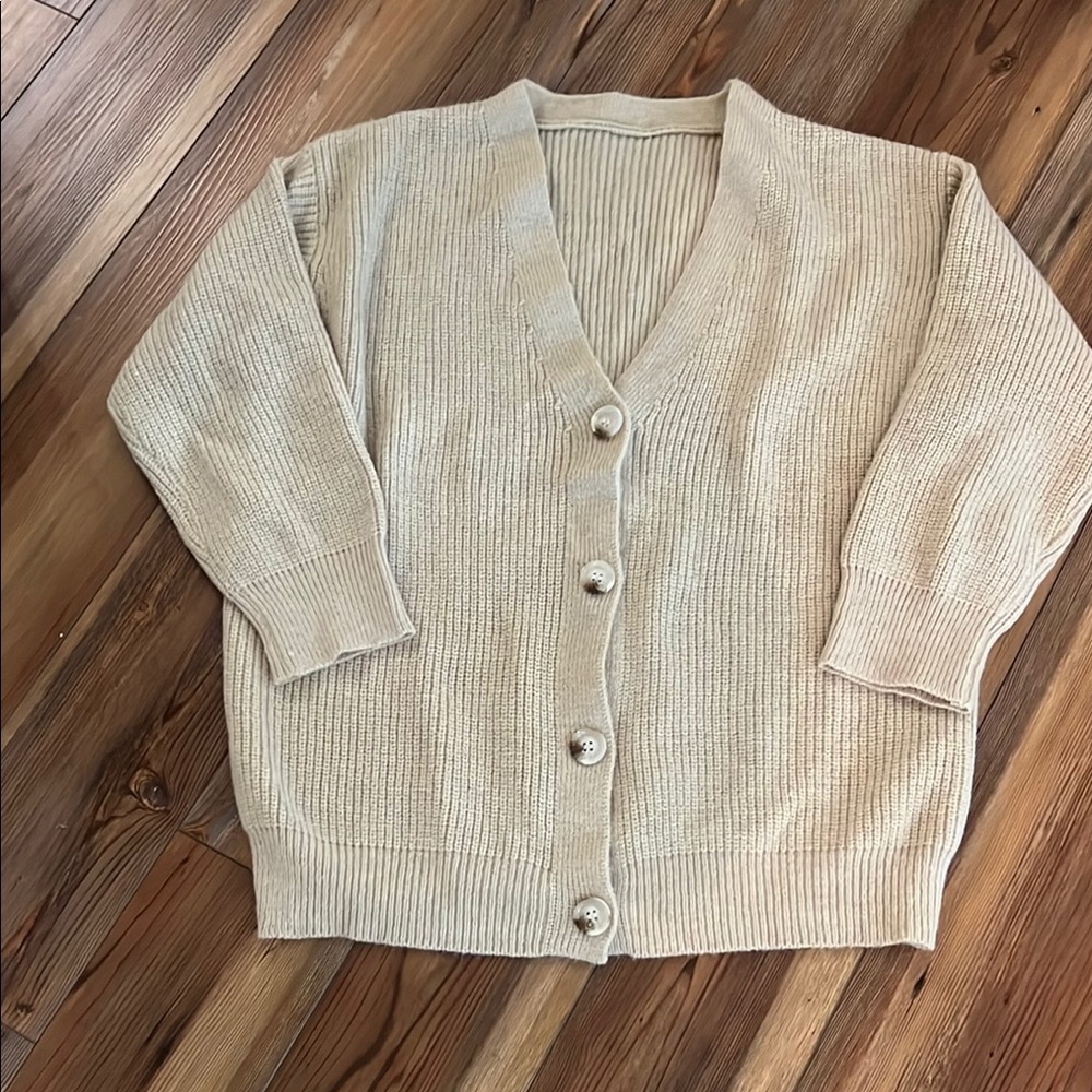 Women's Cream Cardigan Sweater